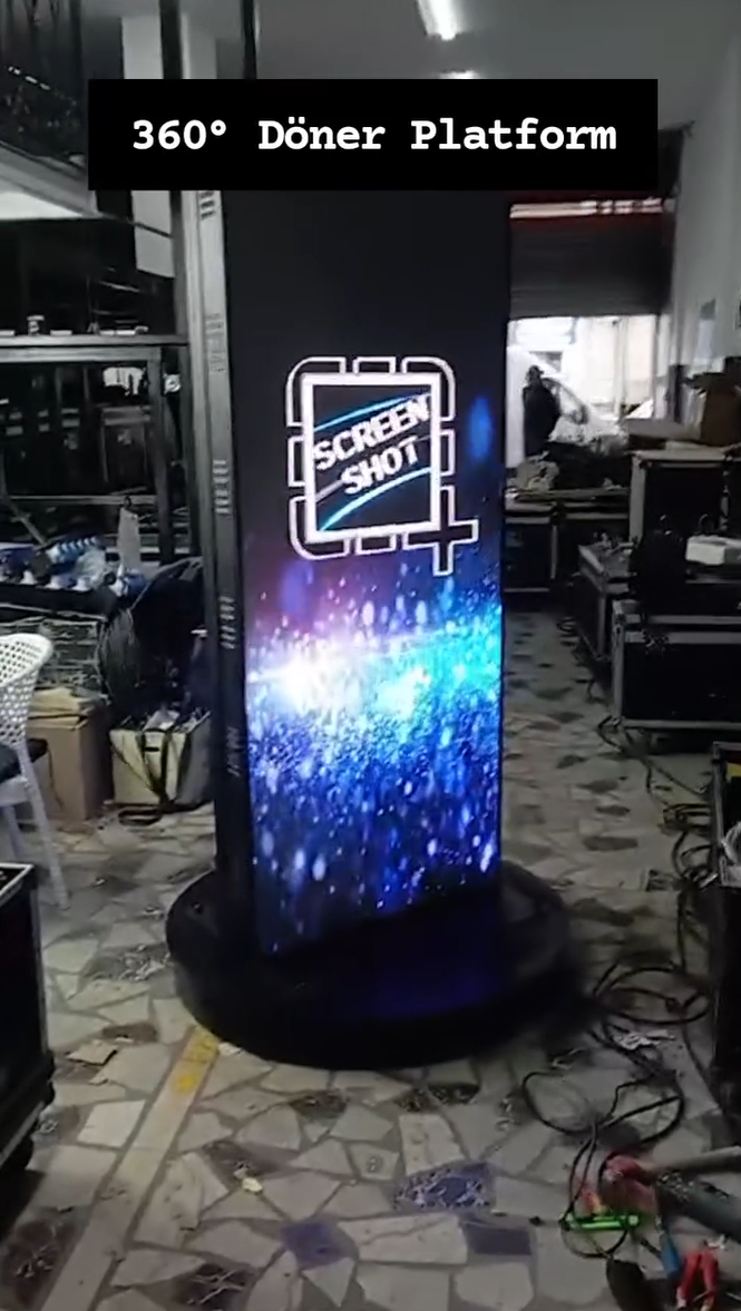 Özel üretim döner stand kullanımı